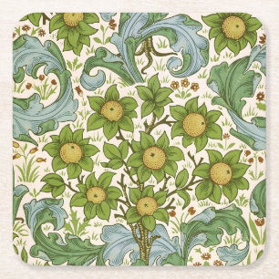 William Morris Orchard Groene Bloemrijke Kunst Kartonnen Onderzetters