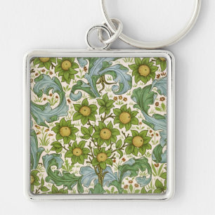 William Morris Orchard Groene Bloemrijke Kunst Sleutelhanger