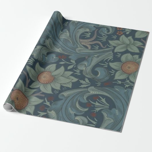 William Morris Orchard Pattern Art Cadeaupapier (Uitgerold)