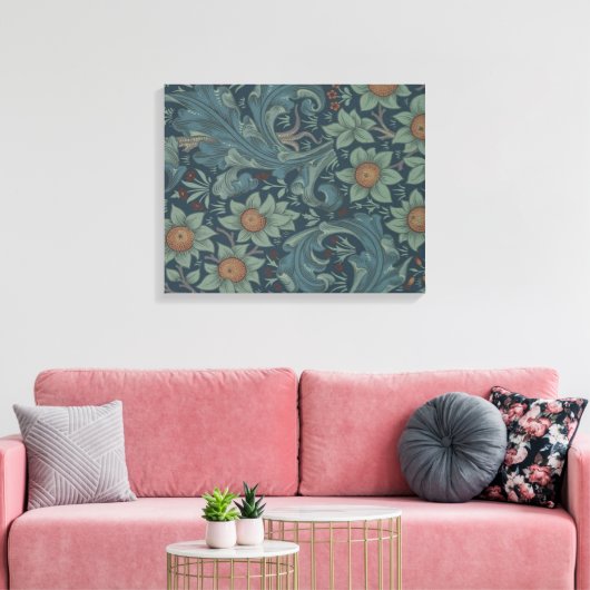 William Morris Orchard Pattern Art Canvas Afdruk (Insitu (Woonkamer))