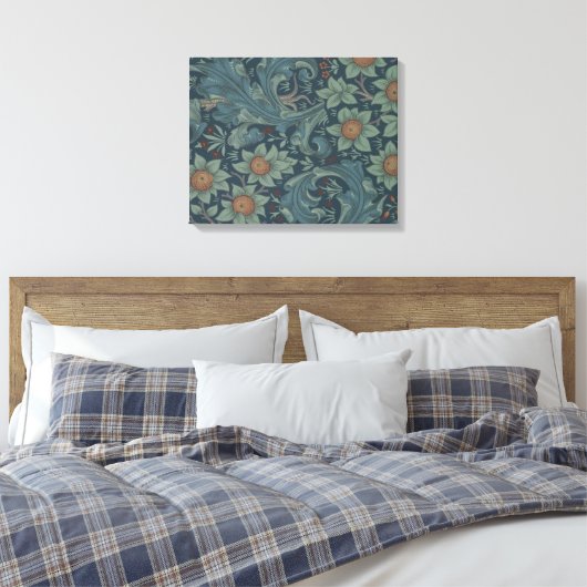 William Morris Orchard Pattern Art Canvas Afdruk (Insitu (Slaapkamer))