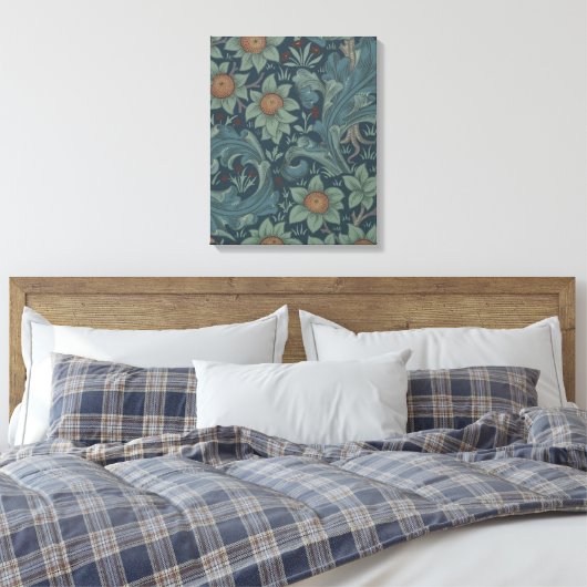 William Morris Orchard Pattern Art Canvas Afdruk (Insitu (Slaapkamer))