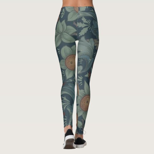 William Morris Orchard Pattern Art Leggings (Achterkant)
