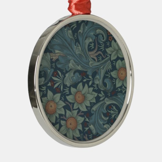 William Morris Orchard Pattern Art Metalen Ornament (Rechts)