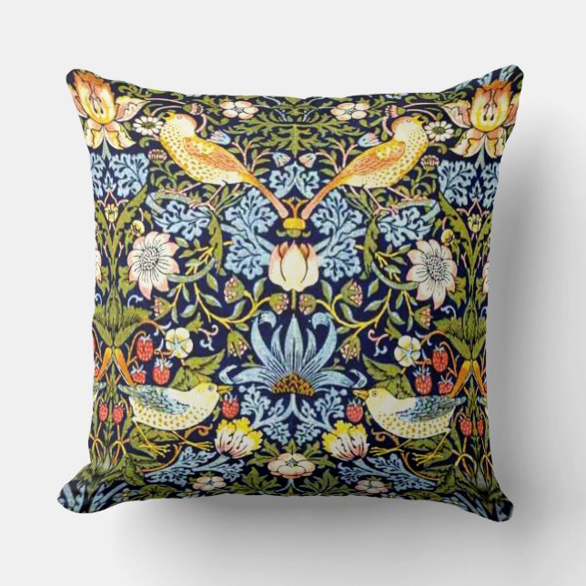 William Morris over het  ontwerp van de aardbeiend Kussen (Voorkant)