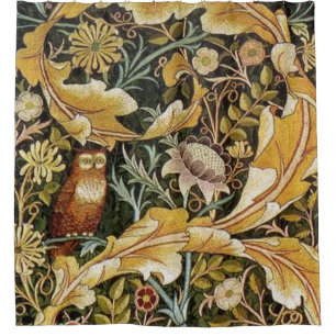 William Morris Owl an Acanthus Douchegordijn