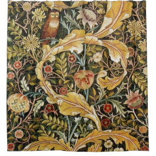 William Morris Owl an Acanthus Douchegordijn