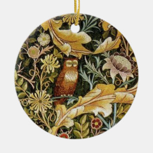 William Morris Owl an Acanthus Keramisch Ornament