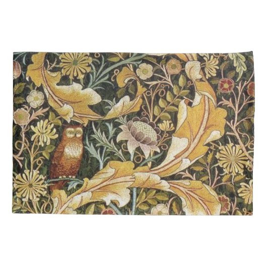 William Morris Owl an Acanthus Kussensloop (Achterkant-Links)