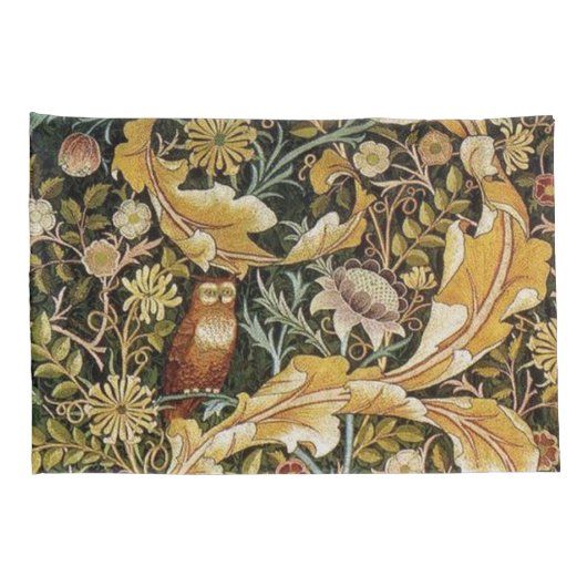 William Morris Owl an Acanthus Kussensloop (Achterkant-Rechts)