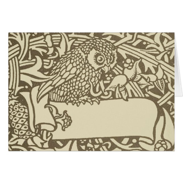 William Morris Owl Floral  Design (Voorkant Horizontaal)