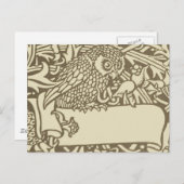 William Morris Owl Floral  Design Briefkaart (Voorkant / Achterkant)