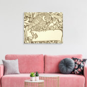 William Morris Owl Floral  Design Canvas Afdruk (Insitu (Woonkamer))