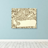 William Morris Owl Floral  Design Canvas Afdruk (Insitu (Houten vloer))