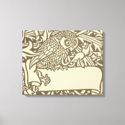 William Morris Owl Floral  Design Canvas Afdruk (Voorkant)