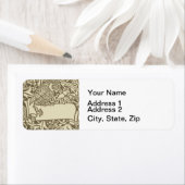 William Morris Owl Floral Design Etiket (Insitu)