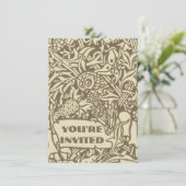 William Morris Owl Floral  Design Kaart (Staand voorkant)