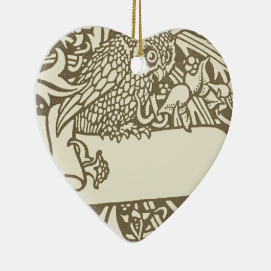 William Morris Owl Floral Design Keramisch Ornament (Rechts)
