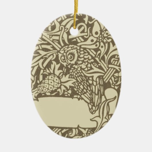 William Morris Owl Floral  Design Keramisch Ornament (Voorkant)