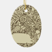 William Morris Owl Floral  Design Keramisch Ornament (Achterkant)