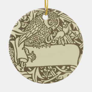 William Morris Owl Floral Design Keramisch Ornament
