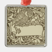 William Morris Owl Floral  Design Metalen Ornament (Voorkant)