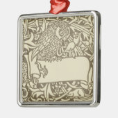 William Morris Owl Floral  Design Metalen Ornament (Links)
