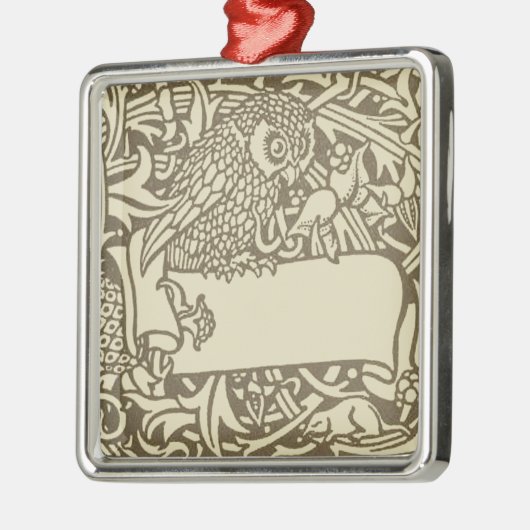 William Morris Owl Floral  Design Metalen Ornament (Links)
