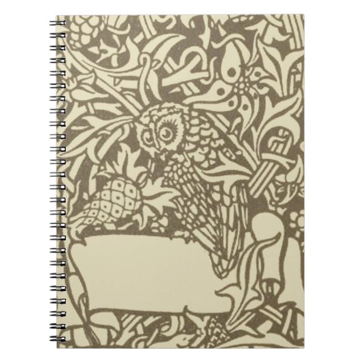 William Morris Owl Floral  Design Notitieboek (Voorkant)