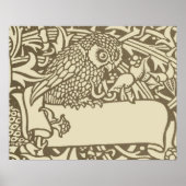 William Morris Owl Floral  Design Poster (Voorkant)