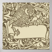 William Morris Owl Floral  Design Poster (Voorkant)