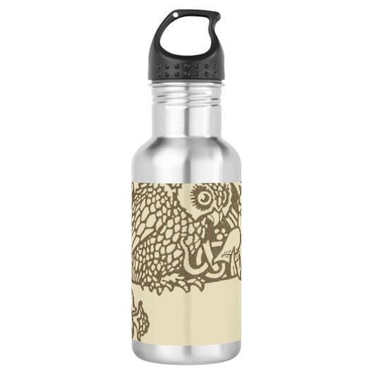 William Morris Owl Floral  Design Waterfles (Voorkant)