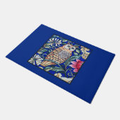 William Morris Owl Tapestry, Beige and Cobalt Blue Deurmat (Schuin)