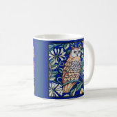 William Morris Owl Tapestry, Beige and Cobalt Blue Koffiemok (Voorkant rechts)