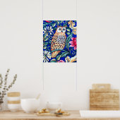 William Morris Owl Tapestry, Beige and Cobalt Blue Poster (Keuken)