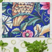 William Morris Owl Tapestry, Beige and Cobalt Blue Theedoek (Gevouwen)