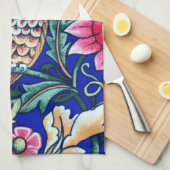 William Morris Owl Tapestry, Beige and Cobalt Blue Theedoek (Quarter Fold)