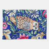 William Morris Owl Tapestry, Beige and Cobalt Blue Theedoek (Horizontaal)