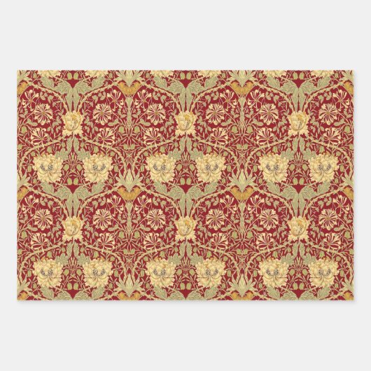 William Morris Pack 6 Papierbladen met onmiddellij Inpakpapier Vel (Voorkant)