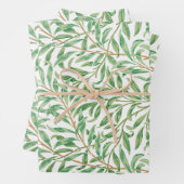 William Morris Pastel Green Willow Leaf Branches Inpakpapier Vel (In situ)