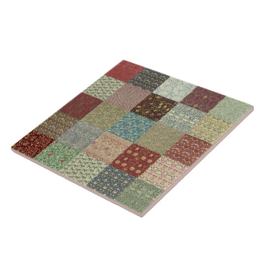 William Morris Patchwork Quilt Ceramics Tegeltje (Zijkant)
