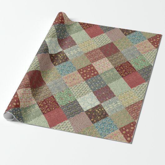 William Morris Patchwork Quilt Paper Wrap Cadeaupapier (Uitgerold)