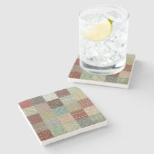 William Morris Patchwork Quilt Stoneware Stenen Onderzetter (Zijkant)