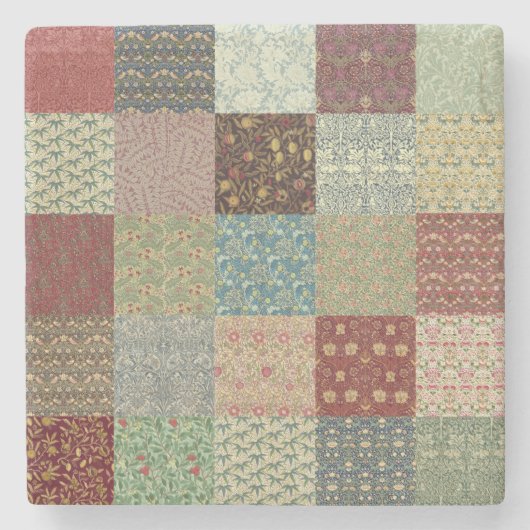 William Morris Patchwork Quilt Stoneware Stenen Onderzetter (Voorkant)