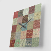 William Morris Patchwork Quilt Timepart Vierkante Klok (Hoek)