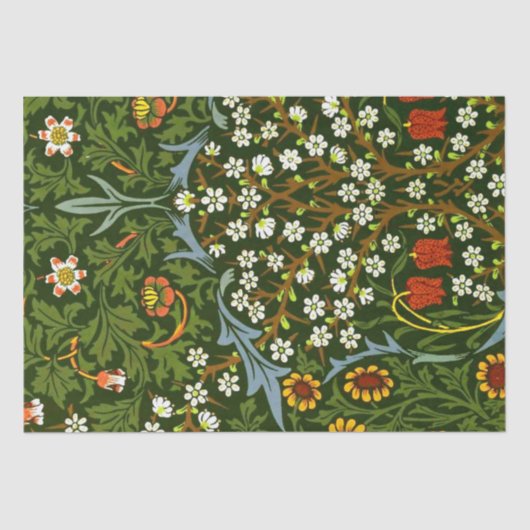 William Morris  patroon, Blackthorn Tissuepapier (Voorkant)