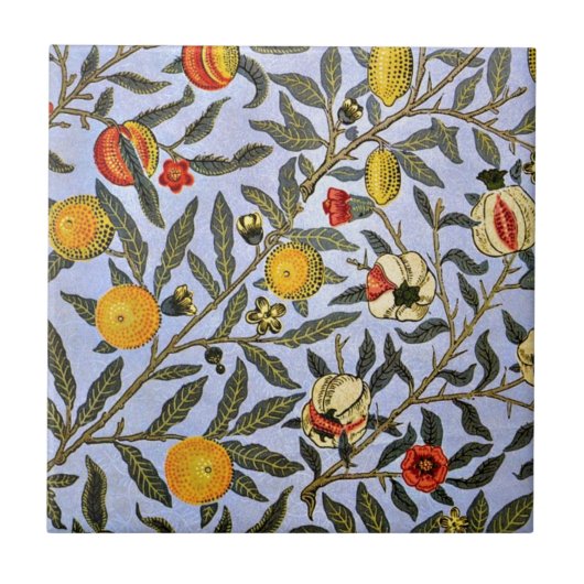 William Morris  patroon, fruit Tegeltje (Voorkant)