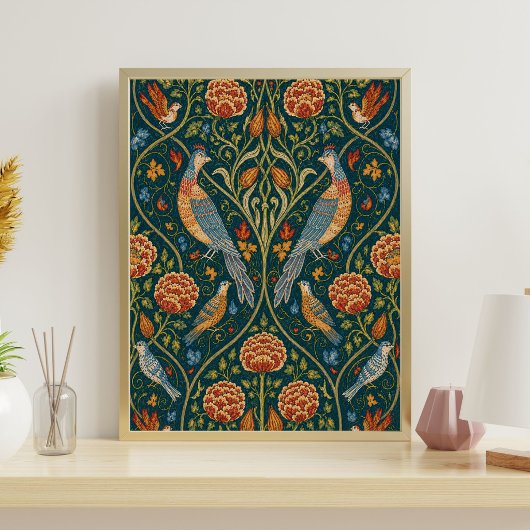 William Morris-patroon | Vintage botanische kunst Poster