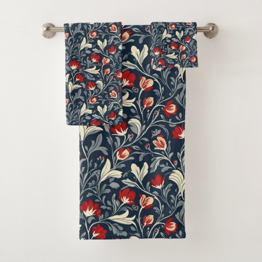 William Morris Pattern Bad Handdoek (Insitu)