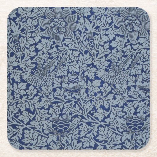 William Morris  Pattern Bird en Anemone Kartonnen Onderzetters (Voorkant)